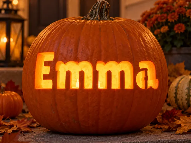 Pumpkin carved with a child's name